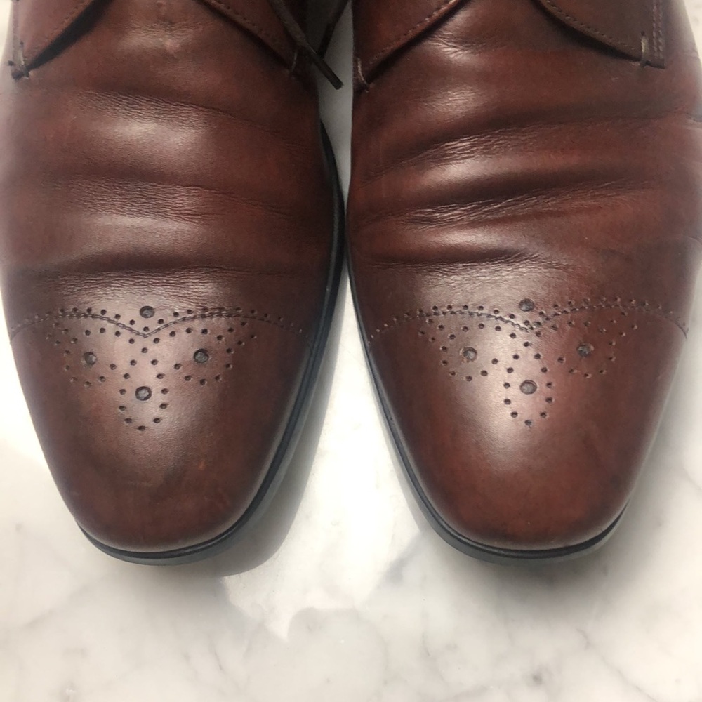 PRADA Men's Brown Leather Lace-Up Dress Shoes 9.5 - Picture 7 of 13